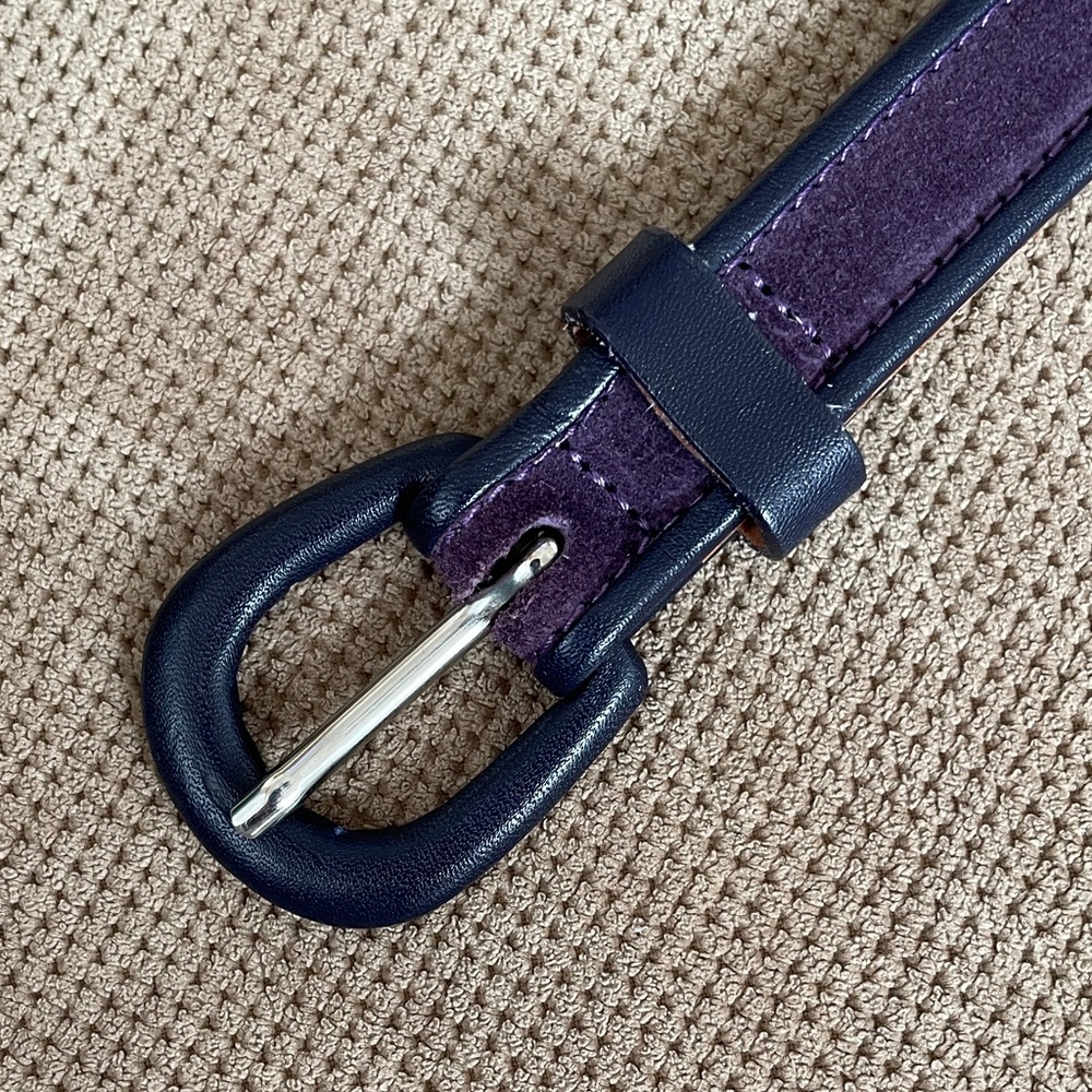 Vintage Genuine Leather Purple Suede Belt Made in Italy